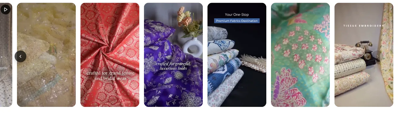 Shoppable video carousel from SwipeReel on the Ramji Sons Shopify storefront